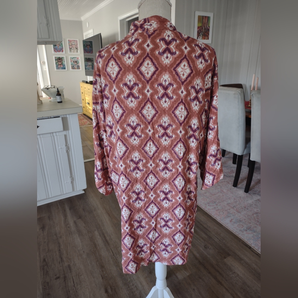 Women's Duster Kimono Cardigan Knox Rose Cognac Size XS/ Small XS/S - Picture 3 of 7